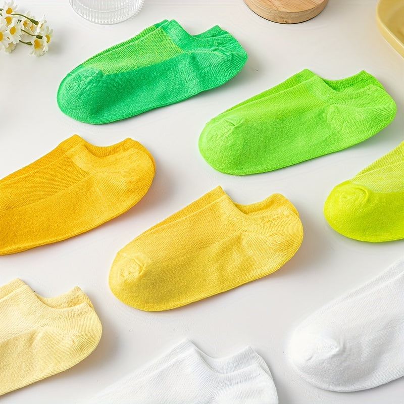 8 Pairs Solid Ankle Socks Women's Stockings