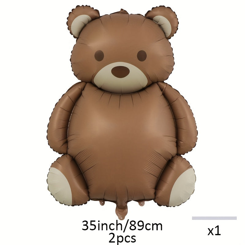 2pcs Love Bear Matte Airplane Rainbow Brown Bear Car Polyester Aluminum Film