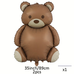 2pcs Love Bear Matte Airplane Rainbow Brown Bear Car Polyester Aluminum Film