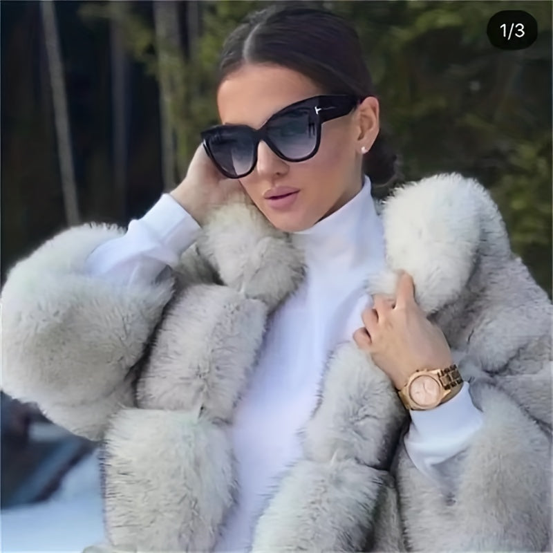 Large Cat Eye Sunglasses Gradient Vintage Sunshade Eyewear