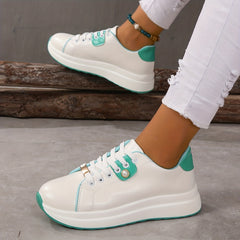 Pearl & Metal Decor Thick Sole Skate Shoes