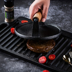 Durable Cast Iron Meat Press Plate for BBQ and Grilling