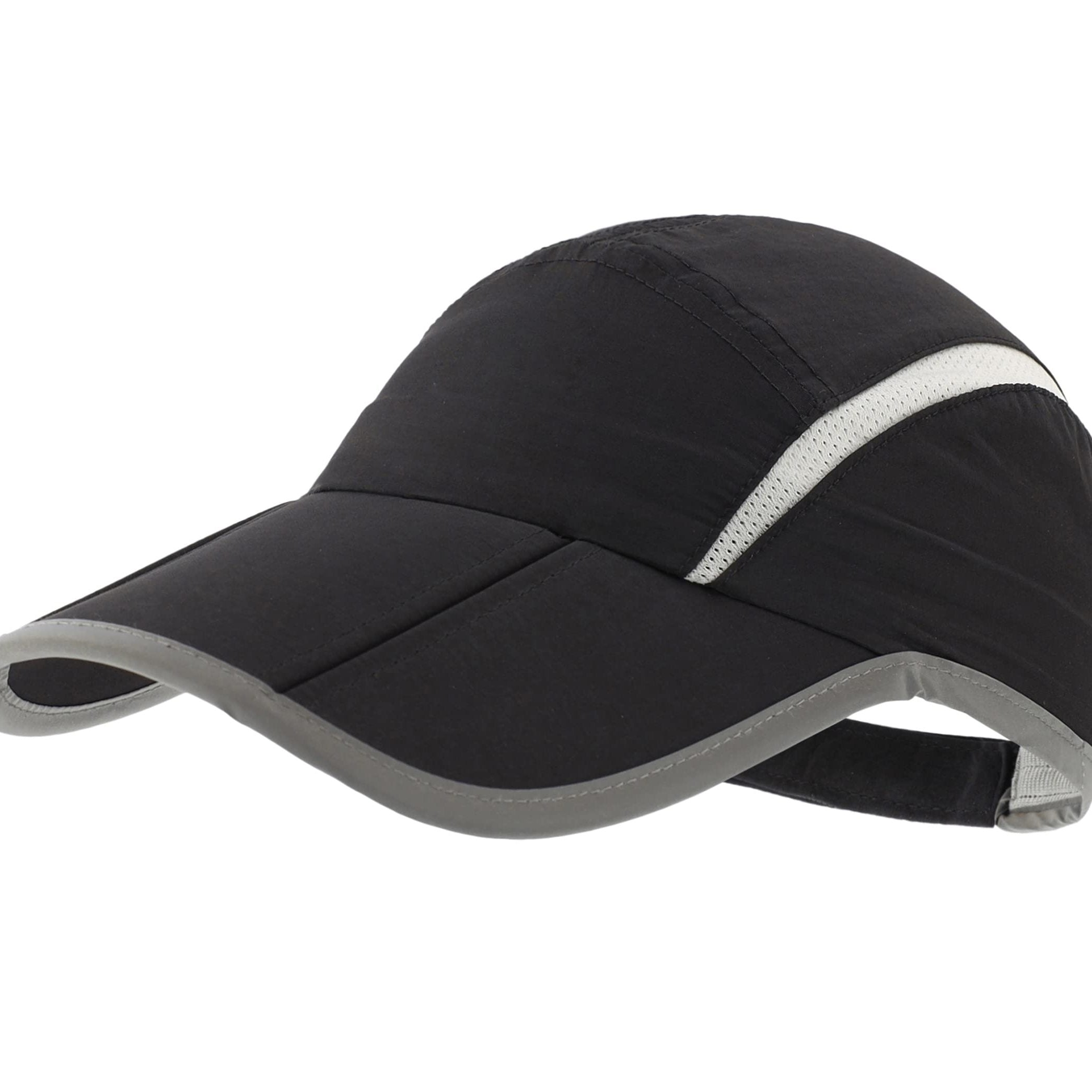 Foldable Mesh Sports Hat with Reflective Stripes for Men