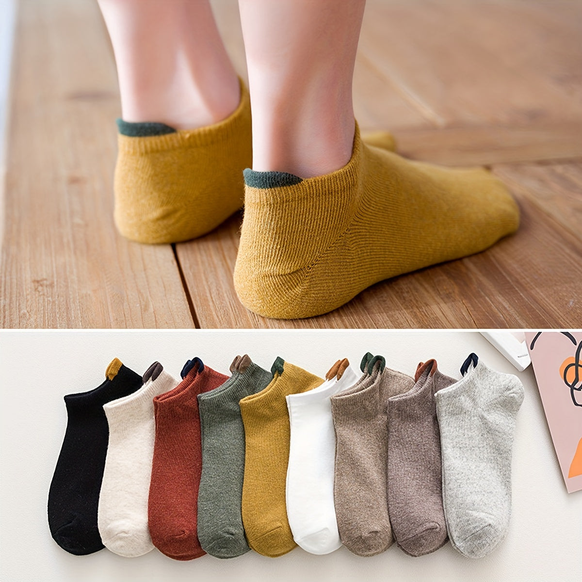 Colorblock Ankle Socks Soft & Lightweight All match Women's Stockings