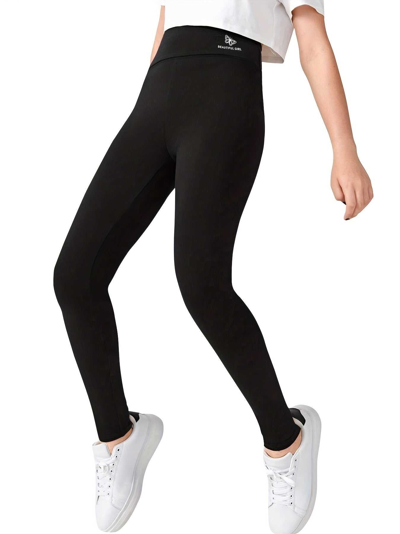 Girls High Waist Butterfly Printed Ankle Legging For Kids