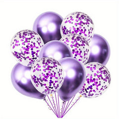 10pcs Balloon Set Glitter and Metal Balloons for Home Decor