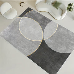 1pc Light Grey Semicircle Geometric Pattern Indoor Mat Room Decor Rug Home Decor