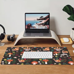 Mushrooms Snails Butterflies Large Desk Mat Gaming Mouse Pad