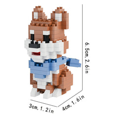 Cartoon Dogs Building Blocks Mini Animals Bull Terrier Siberian Husky
