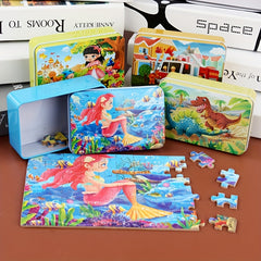 Wooden Puzzle Board Toy Set for Kids with 60 Iron Box Puzzles