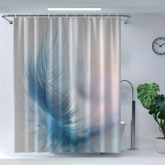 Waterproof Colorful Feather Polyester Shower Curtain