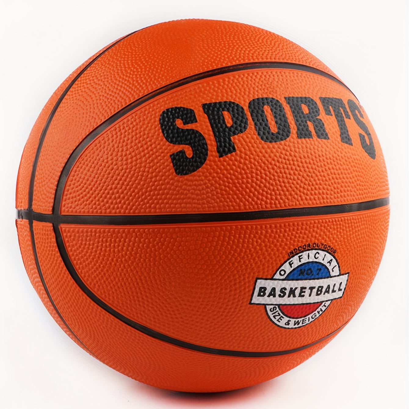 Rubber Basketball Size 7 for Adult with Needle and Net Bag