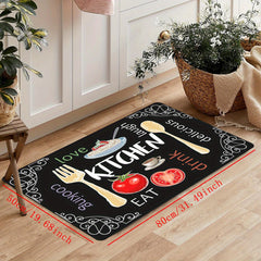 Non Slip Kitchen Rug with Digital Printed Letters
