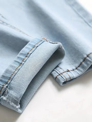 Men's Slim Fit Distressed Jeans for Spring Summer