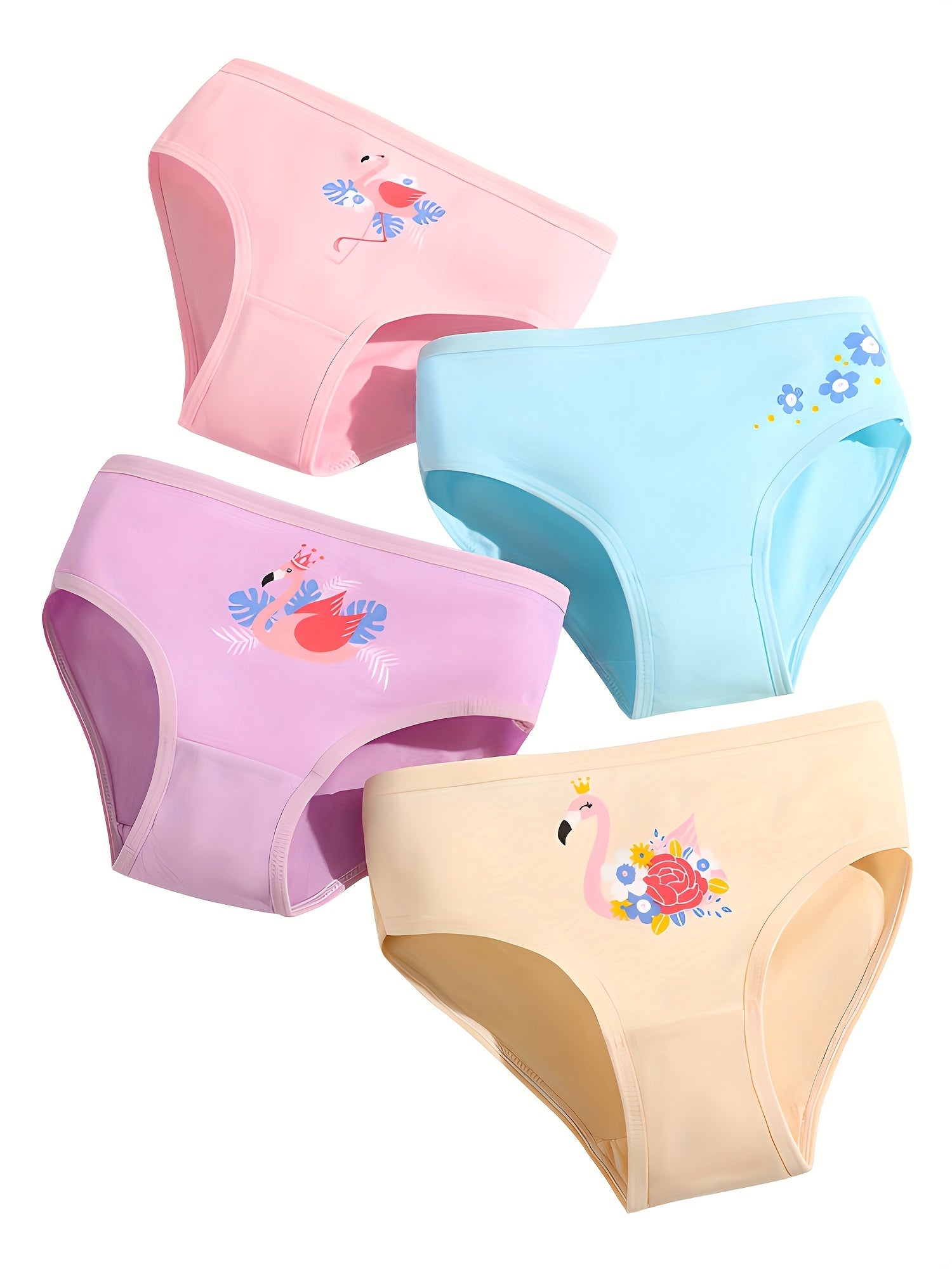 4pcs Pony Pattern Print Briefs for Girls
