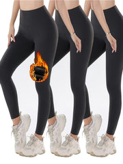Plush Lined Tummy Control Shaping Pants Compression Slimming Thermal Underwear