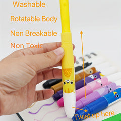 12pcs Jumbo Crayons 12 Colors Twistable Non Toxic Washable Silky Large Crayons