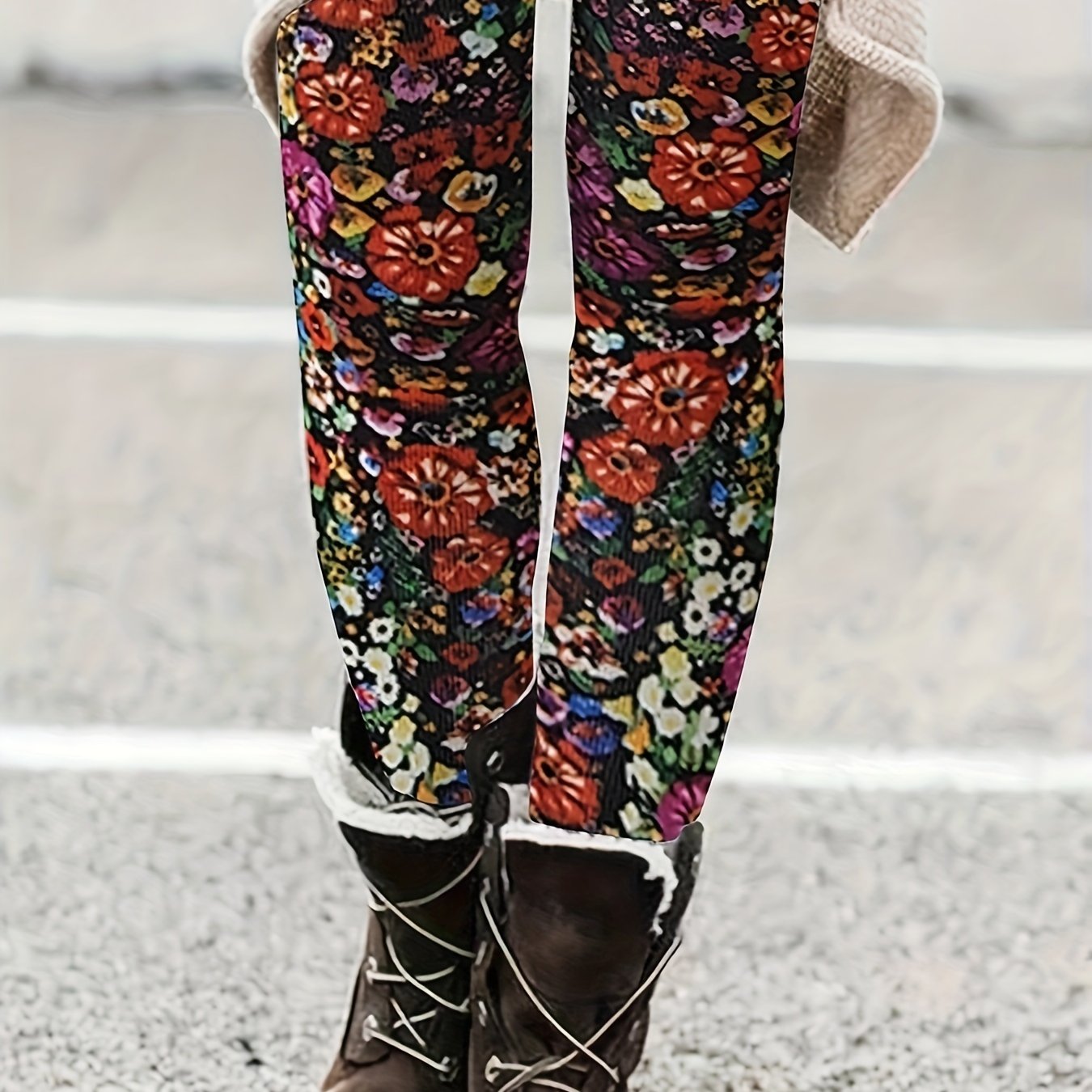 Floral Yoga Workout Pants High Stretch Leggings Women's Activewear