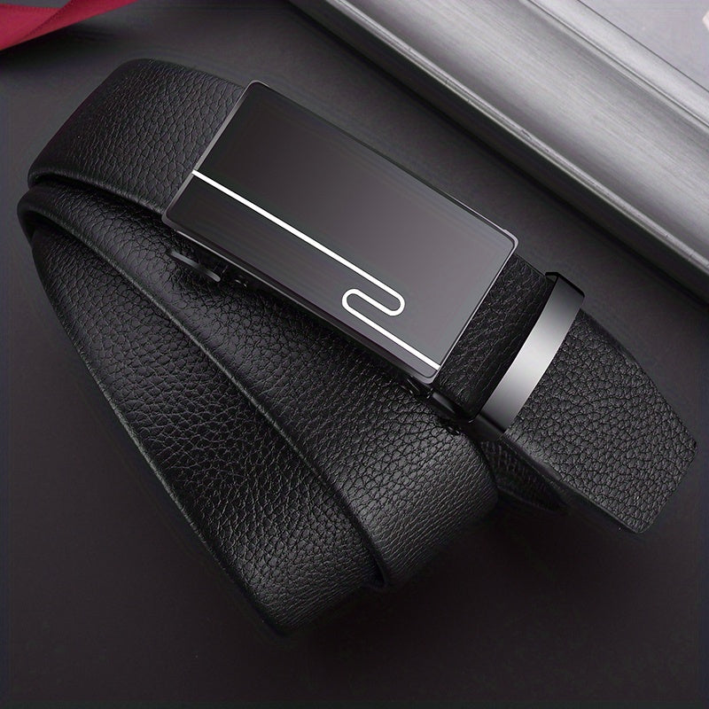 Leather Automatic Buckle Pants Belt for Men