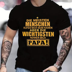Men's Papa Print T shirt Casual Breathable Tee Men's Clothing