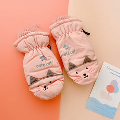 Kid's Cartoon Gloves Windproof Waterproof Anti Skid