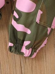 Toddler Girl Blessed Sweatshirt Top Camo Cargo Pants 2pcs Set