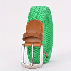 Unisex Elastic Leather Belt Men s Stretch Woven Braided Belt