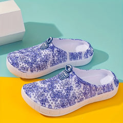 Women's Floral Pattern Breathable Hole Shoes Lightweight