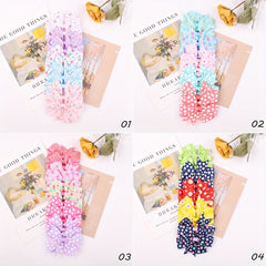 10pcs Floral Bow Hair Clips for Baby Girls