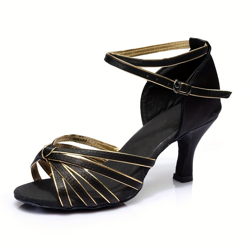 Women's Latin Dance Shoes Peep Toe Stiletto Heeled Sandals