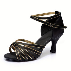 Women's Latin Dance Shoes Peep Toe Stiletto Heeled Sandals