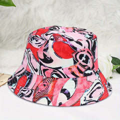 Geometric Pattern Bucket Hat Sun Shade Double-Sided Sunhat
