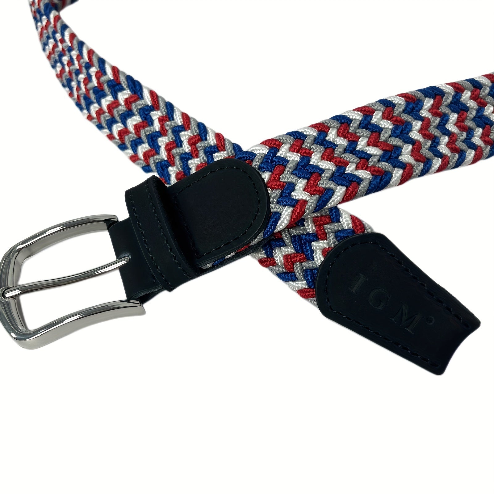 Elastic Sky Square Plaited Belt Men's Canvas Woven Belt