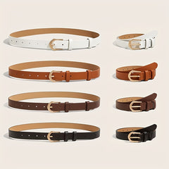 4pcs PU Belt Pin Buckle Casual Jeans Dress Girdle Women