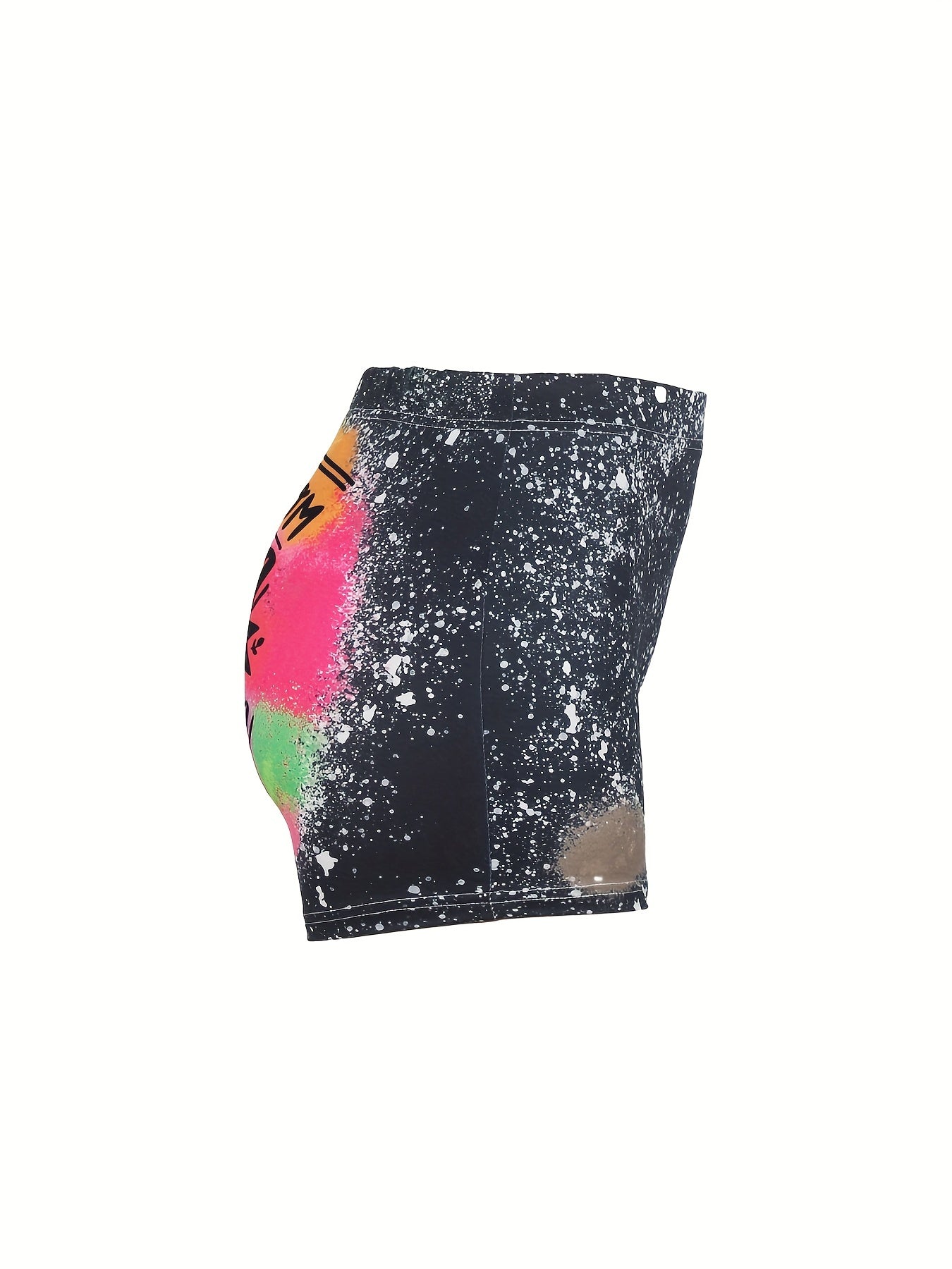 Letter Print Skinny Shorts for Women