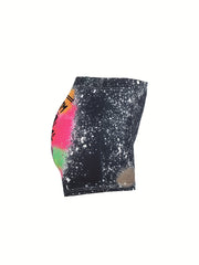 Letter Print Skinny Shorts for Women