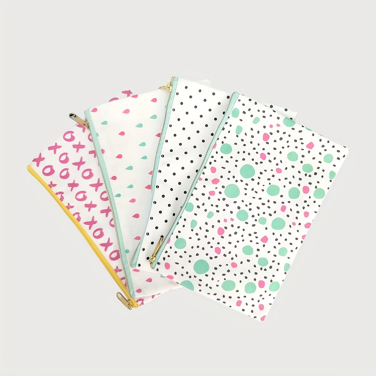 DIY Canvas Cosmetic Bag Zipper Makeup Pouch Travel Coin Purse