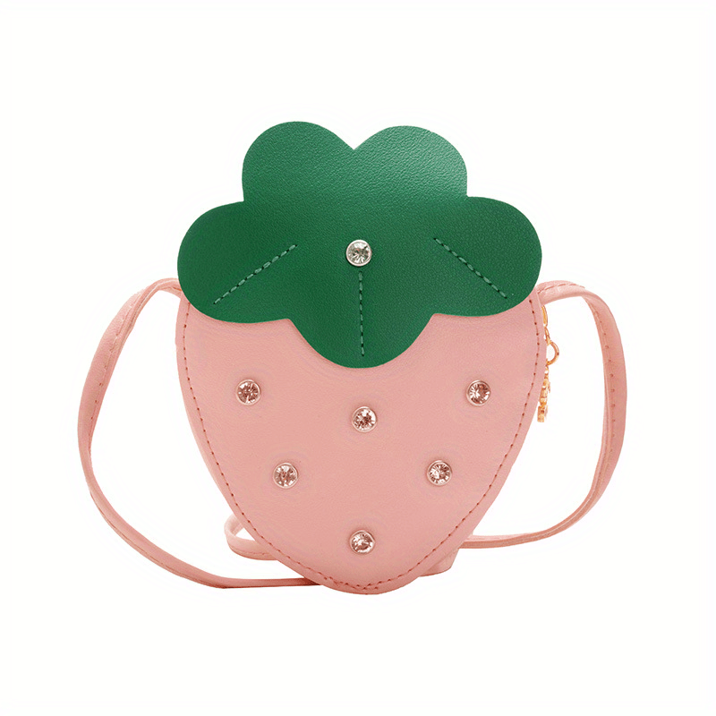 Cartoon Plush Strawberry Coin Purse Portable Wallet Small Bag For Girls