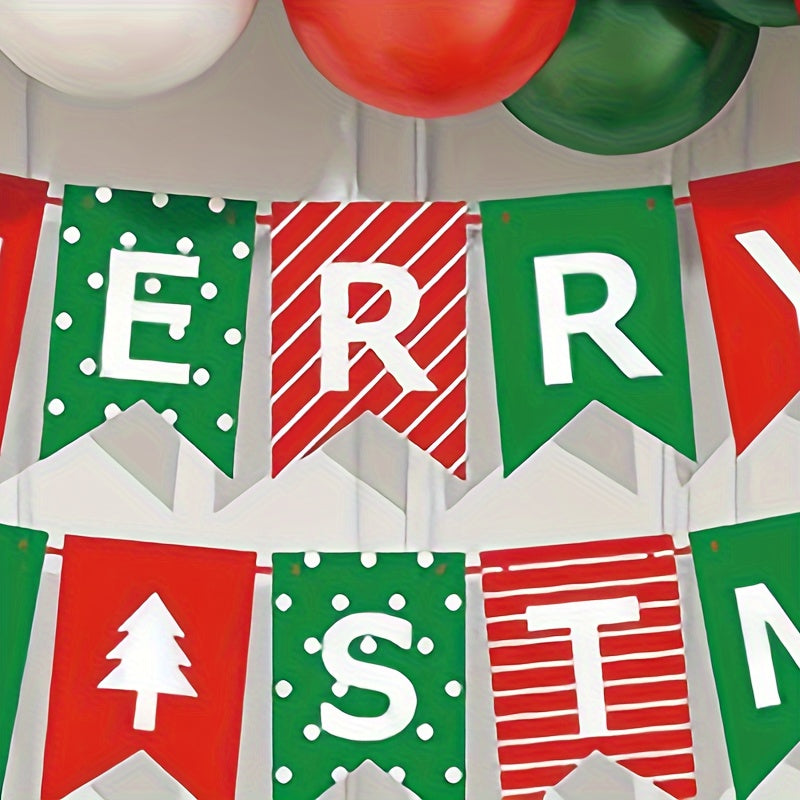 94pcs Christmas Banner Balloon Set Holiday Decor Party Favor Scene Decor