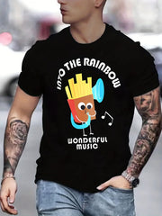 Men's French Fries Pattern T-shirt - Active Stretch Tee