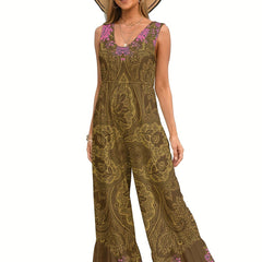 Floral Print Sleeveless Jumpsuit for Women