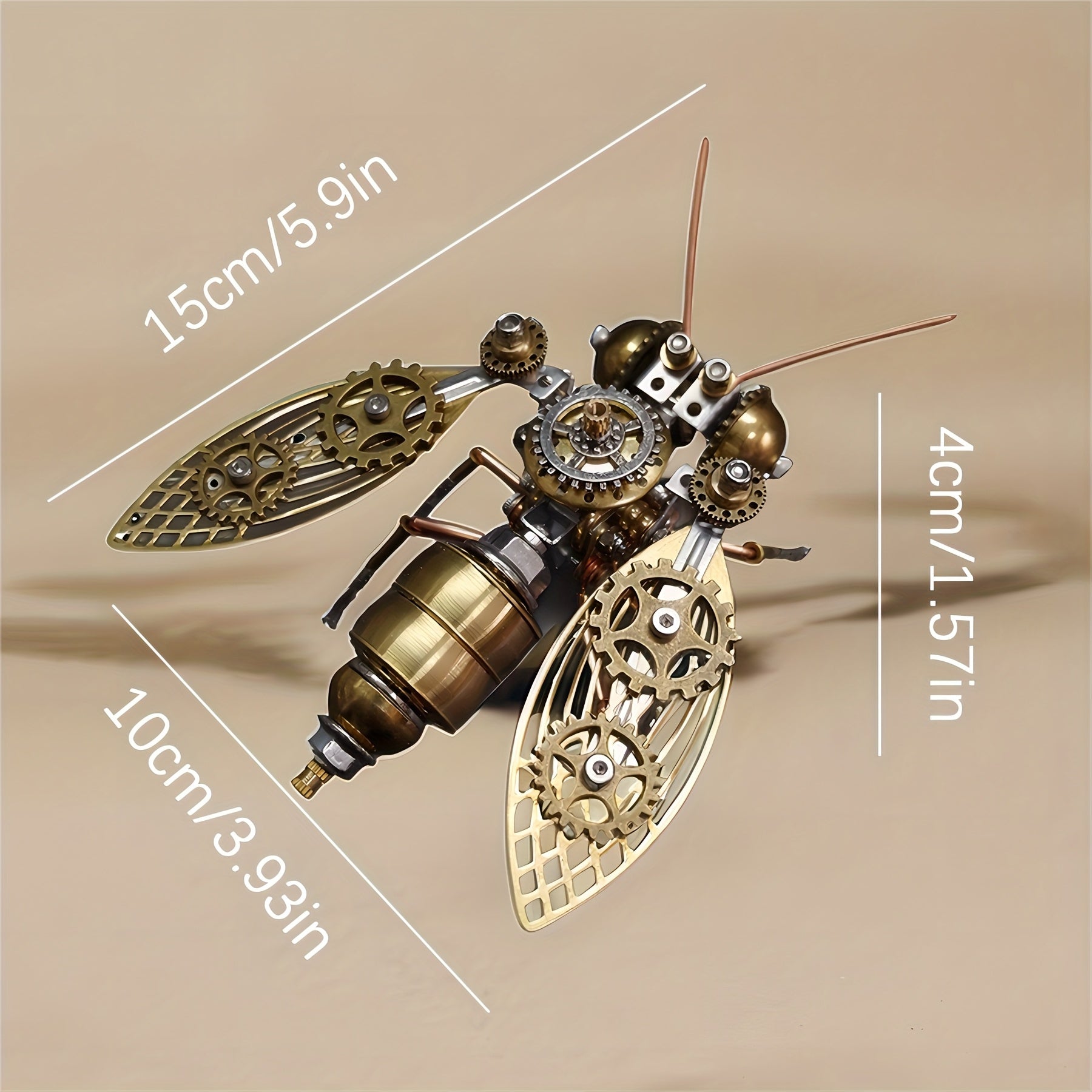 Steampunk Bee 3D Puzzle Golden Insect Model Metal Kit