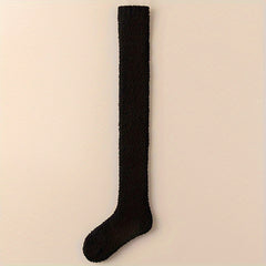 Coral Fleece Thigh High Socks for Men or Women Over The Knee Thick Stockings