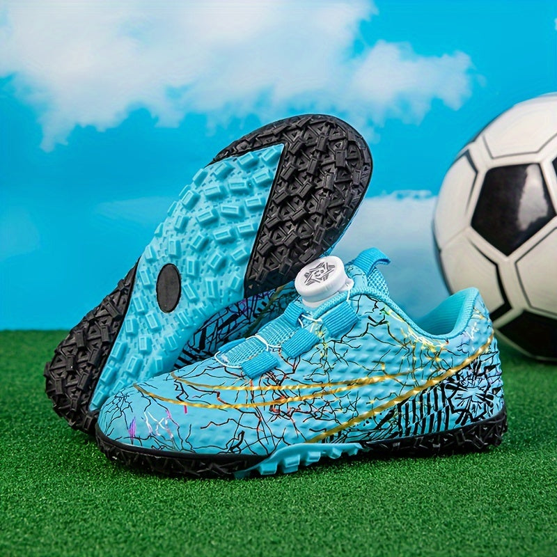 High Top Turf Football Boots Rotating Buckle Anti-Skid Breathable Soccer Cleats