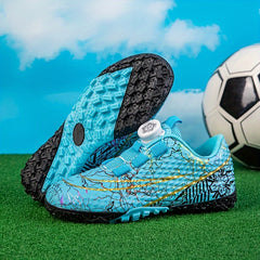 High Top Turf Football Boots Rotating Buckle Anti-Skid Breathable Soccer Cleats