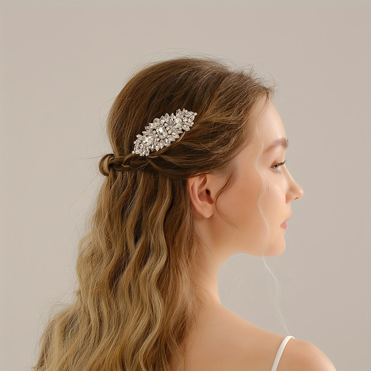 Vintage Rhinestone Insert Comb Alloy Hair Comb Retro Hair Accessories