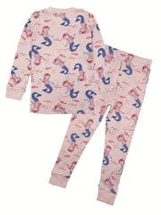 Toddler Kid's 2pcs Cotton Pajamas Set Cartoon Print Loungewear PJ Set