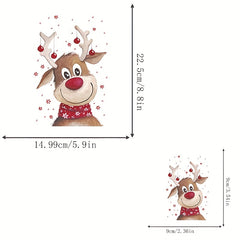 2pcs Christmas Deer Heat Transfer Sticker DIY Washable Patches On Clothes