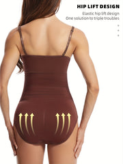 Boat Neck Slim Fit Shapewear Bodysuit for Women