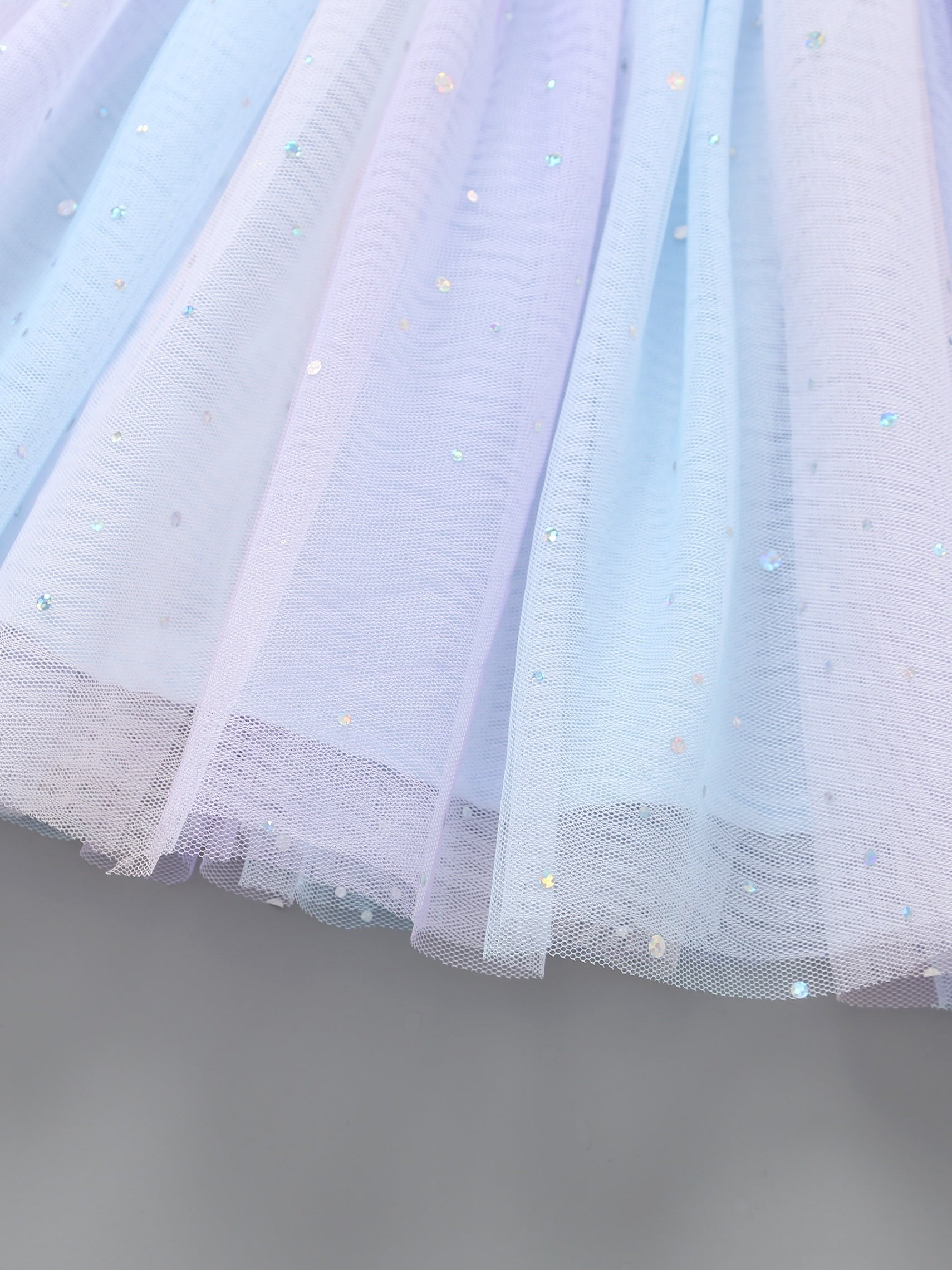 Girls Sequin Rainbow Tulle Tutu Princess Skirt For Birthday Party Ballet